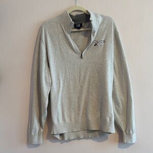 Men's Light Gray Zip-Up Sweater